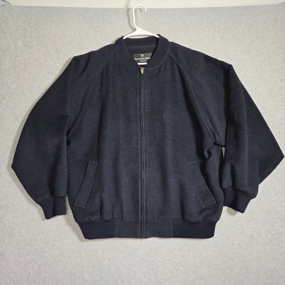 Beatriz Canedo Patino Mens Baby Alpaca Lambswool Bomber Jacket Navy Blue Size 42